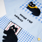 Y2K Cat Graphic Loose Shirt — fit shot
