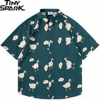 Duck Egg Graphic Hawaiian Shirt — front view