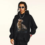 Leopard Cat Print Hoodie — front view