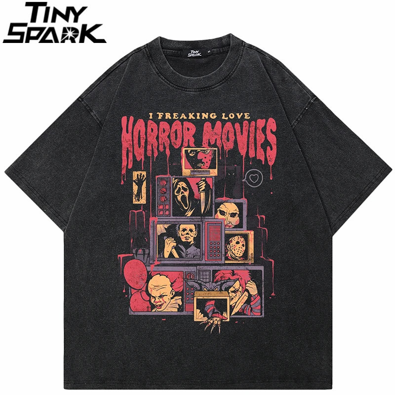 Retro Black Ghost Washed T-Shirt — front view