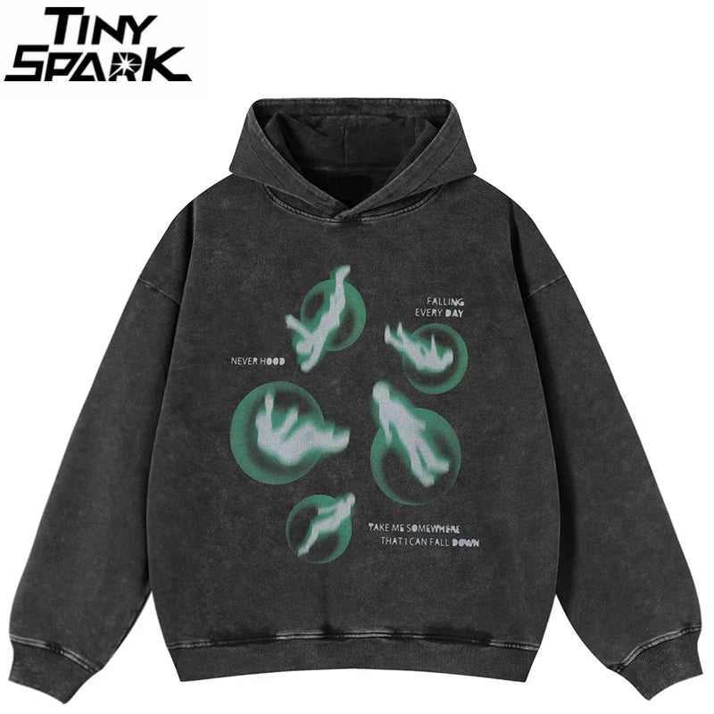 Green Graphic Oversized Hoodie — front view
