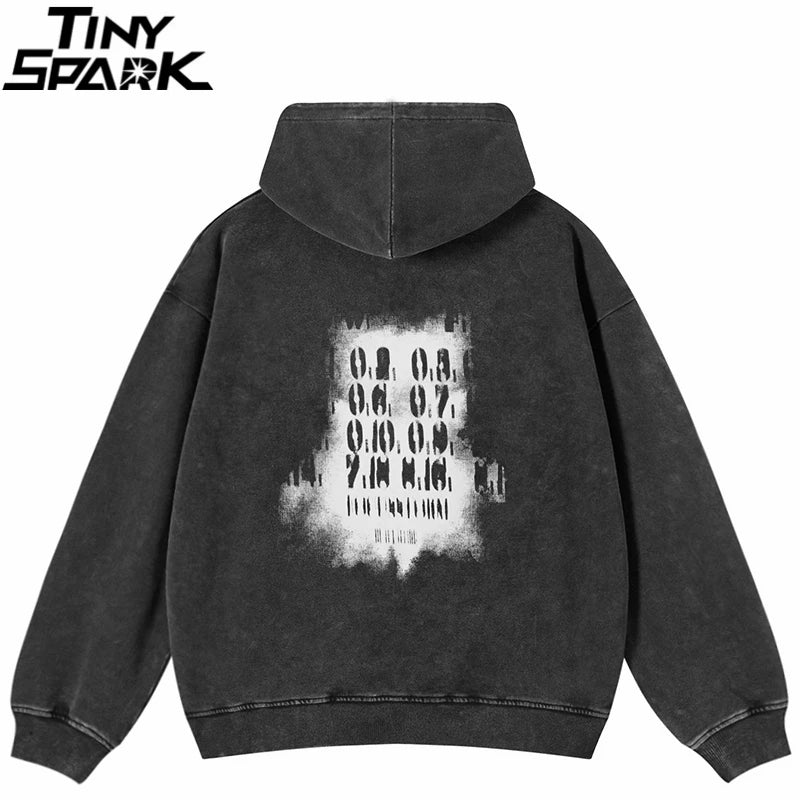 Blue Shadow Graphic Hoodie — back view