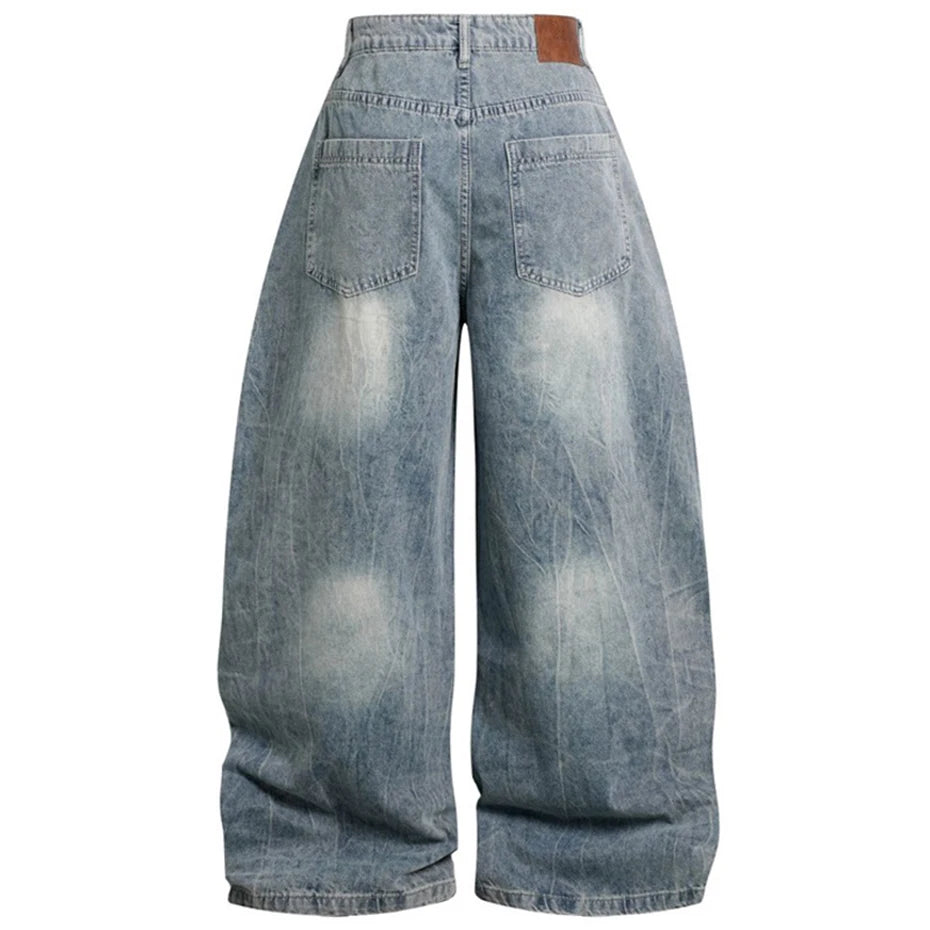 Retro Vintage Denim Baggy Jeans — front view