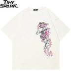Beige Cartoon Devil Graphic T-Shirt — front view