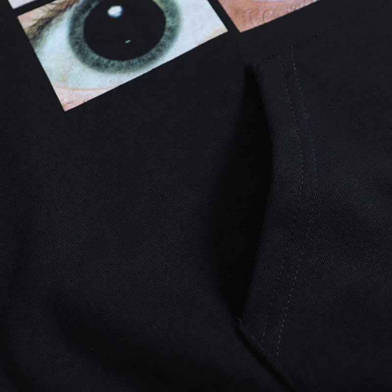 Black Eyes Print Hoodie — back view