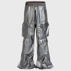 Black Baggy Cargo Pants — fabric close-up