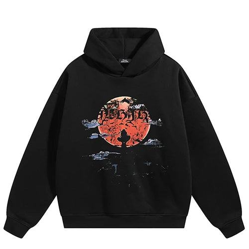 Vintage Sun Graphic Hoodie — styling shot
