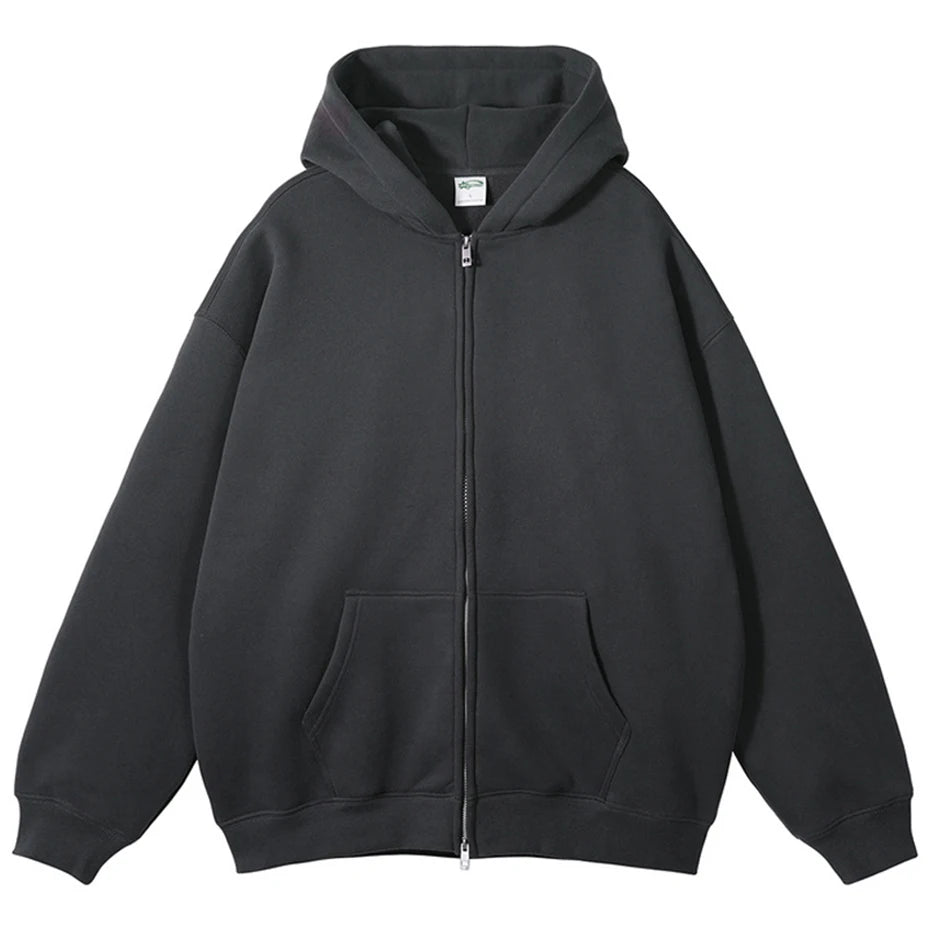 Zip Oversized Jacket — Dark gray