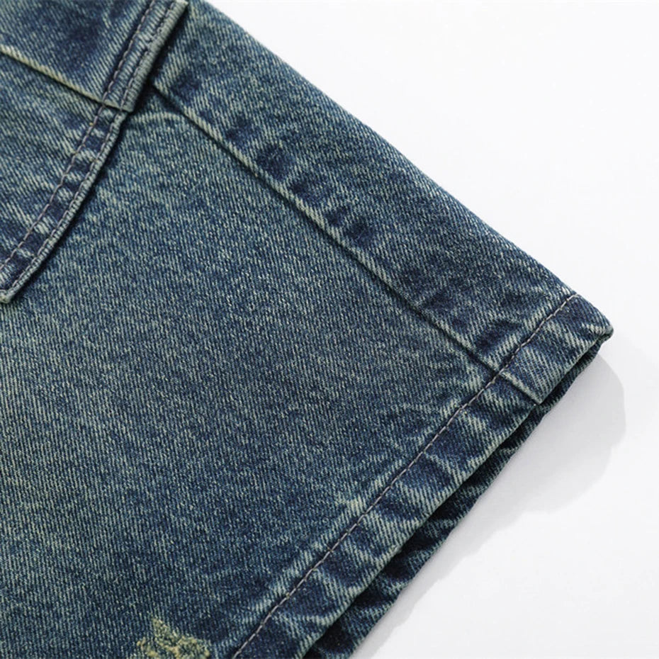 Car Vintage Loose Denim Shorts — detail shot