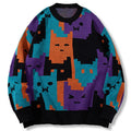 Y2K Cartoon Graphic Knit Oversized Sweater — styling shot
