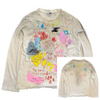 Vintage Graffiti Graphic Oversized Long Sleeve Tee — styling shot