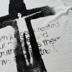 Y2K Cross Graphic Oversized T-Shirt — fabric close-up