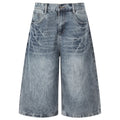 Y2K Vintage Blue Loose Denim Shorts — styling shot