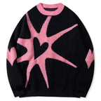 Y2K Graphic Knit Oversized Sweater — back view