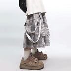 Vintage Ripped Baggy Denim Shorts — back view