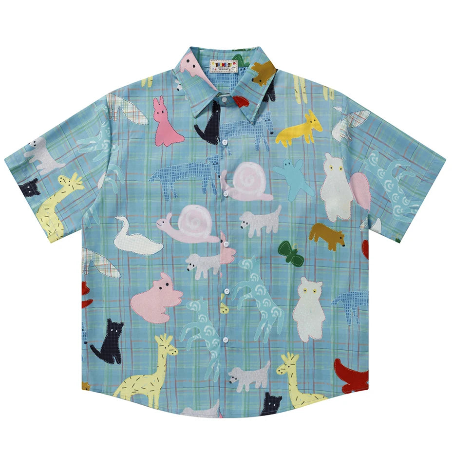 Cartoon Graphic Loose Shirt — styling shot