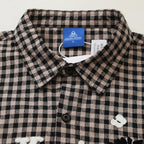 Vintage Plaid Cats Graphic Loose Shirt — detail shot