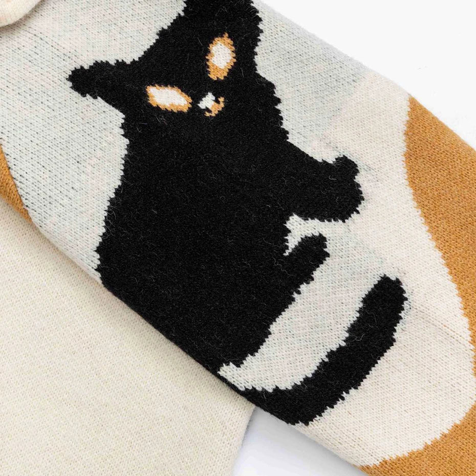 Cat Graphic Knit Oversized Sweater — fit shot
