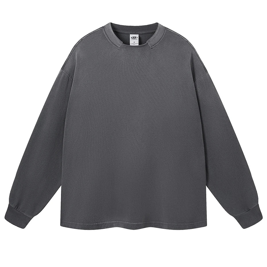 Black Vintage Oversized Long Sleeve Tee — styling shot