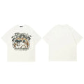 Painting Vintage White Graphic T-Shirt — fabric close-up