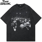 Car Retro Black Washed T-Shirt — front view
