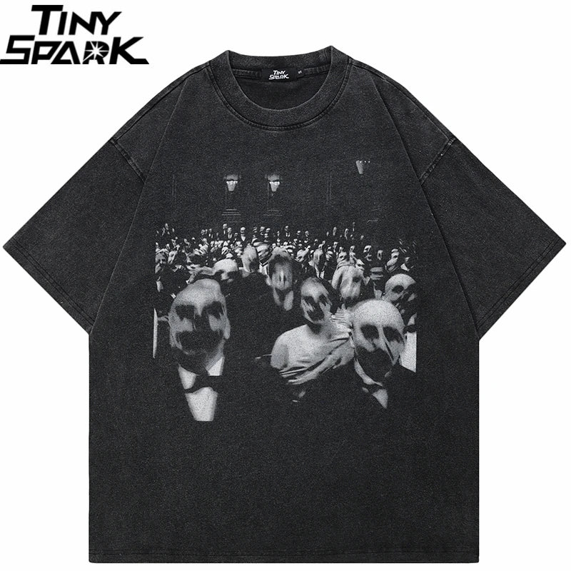 Car Retro Black Washed T-Shirt — front view