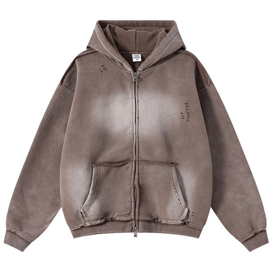 Vintage Ripped Oversized Jacket — side view