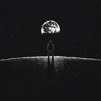 Black Astronaut Graphic T-Shirt — fit shot