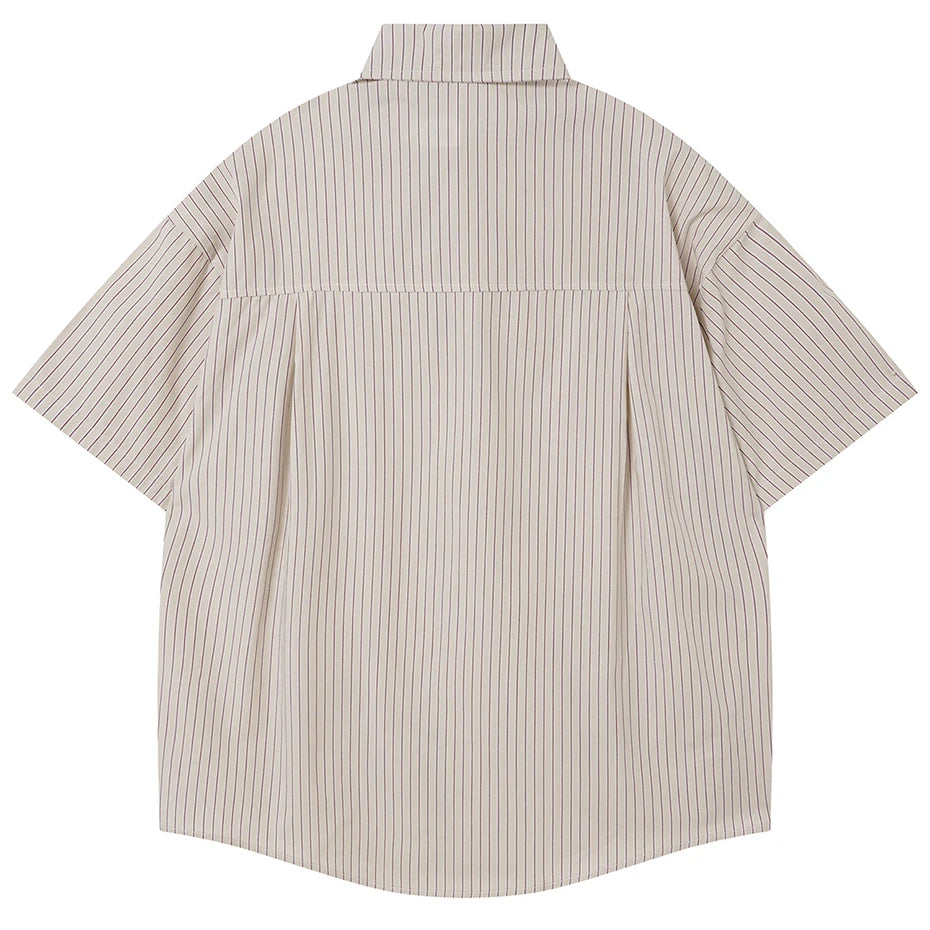 Shirts Vintage Cat Embroidered Loose Shirt — front view