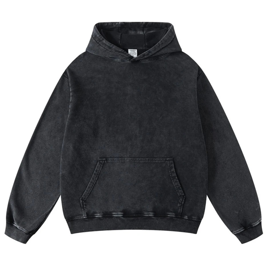 Vintage Print Oversized Hoodie — front view