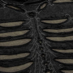 Punk Skeleton Ripped Oversized Hoodie — fit shot