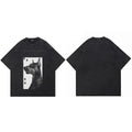 Vintage Black Doberman Dog Graphic T-Shirt — fabric close-up