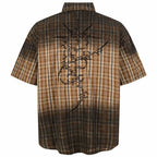 Vintage Plaid Embroidered Shirt — front view