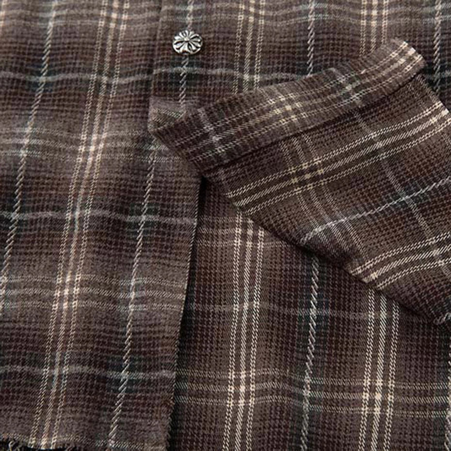 Vintage Plaid Loose Shirt — fit shot