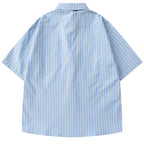 Shirts Vintage Striped Loose Shirt — front view