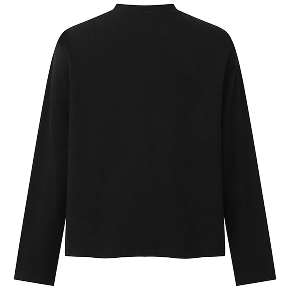 Y2K Flower Graphic Oversized Long Sleeve Tee — front view