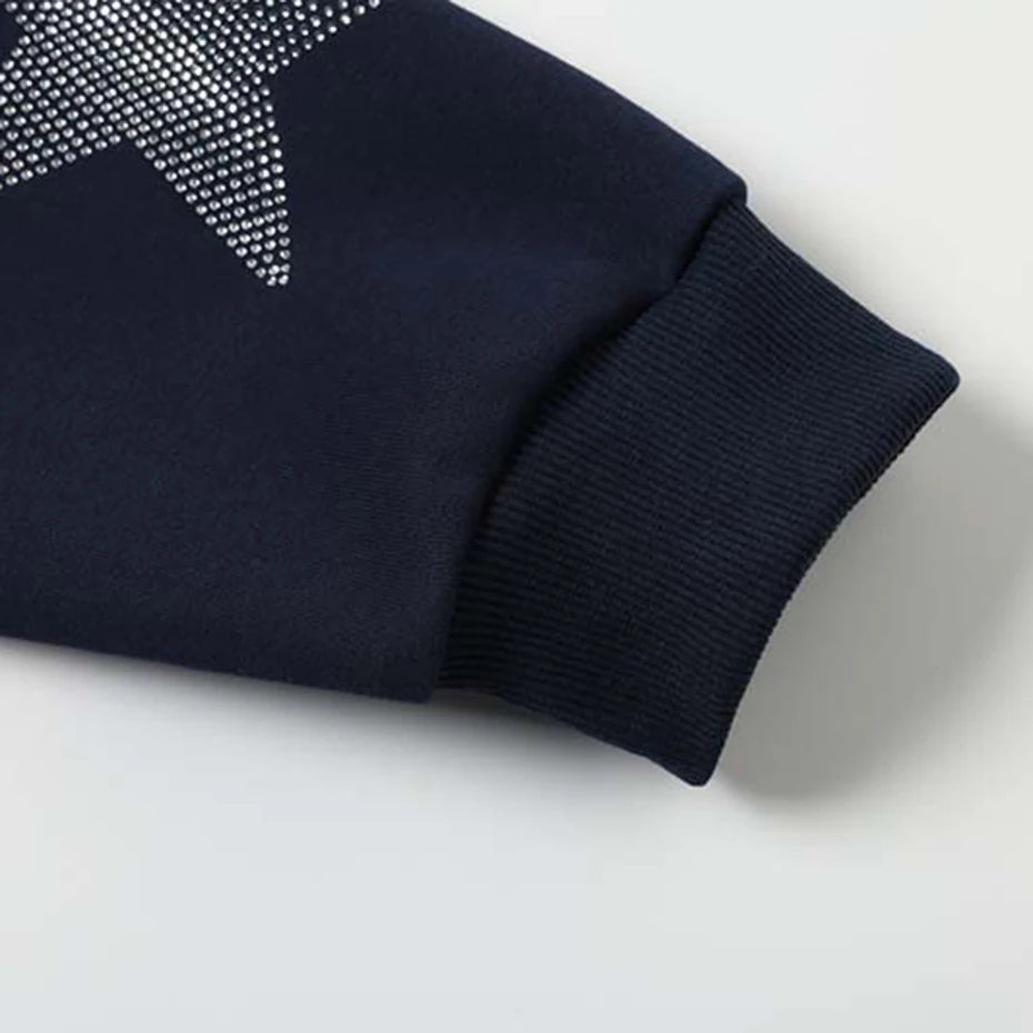Star Zip Loose Jacket — fabric close-up