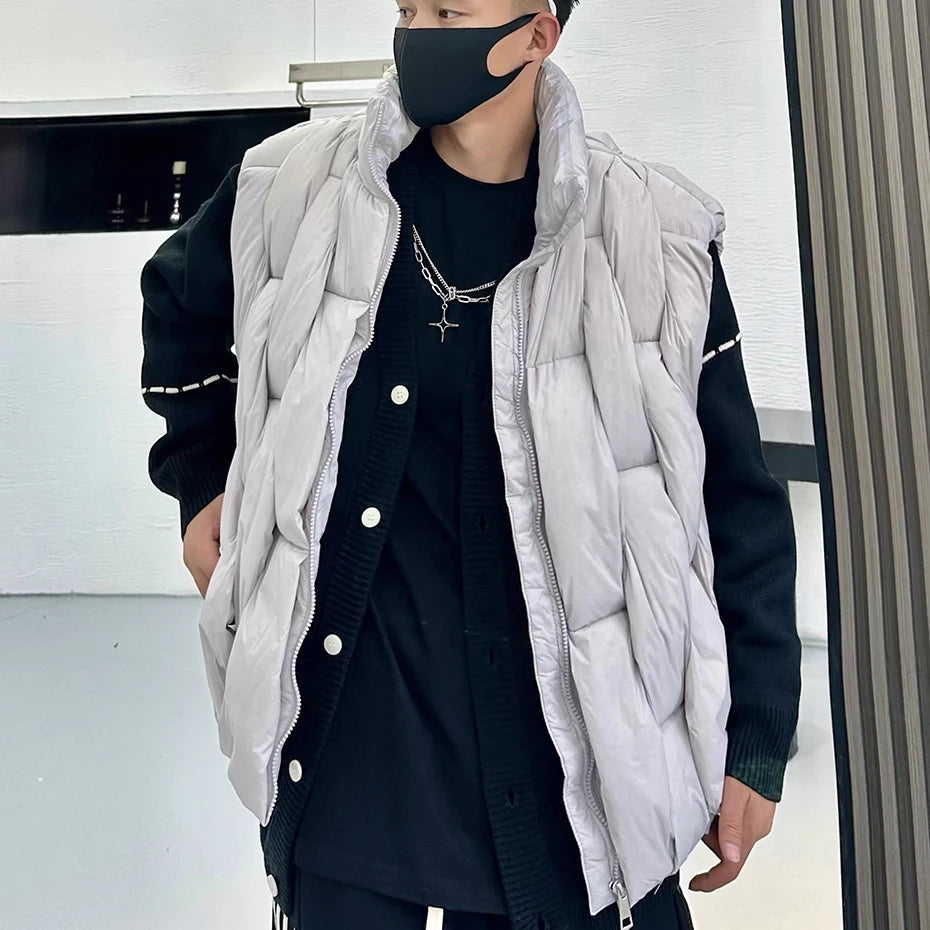 Vests Black Padded Loose Puffer Jacket — side view