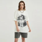 White Baby Cat Graphic T-Shirt — back view