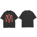 Flaming Retro Black Washed T-Shirt — side view
