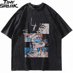 Cartoon Anime Graphic Loose T-Shirt — front view