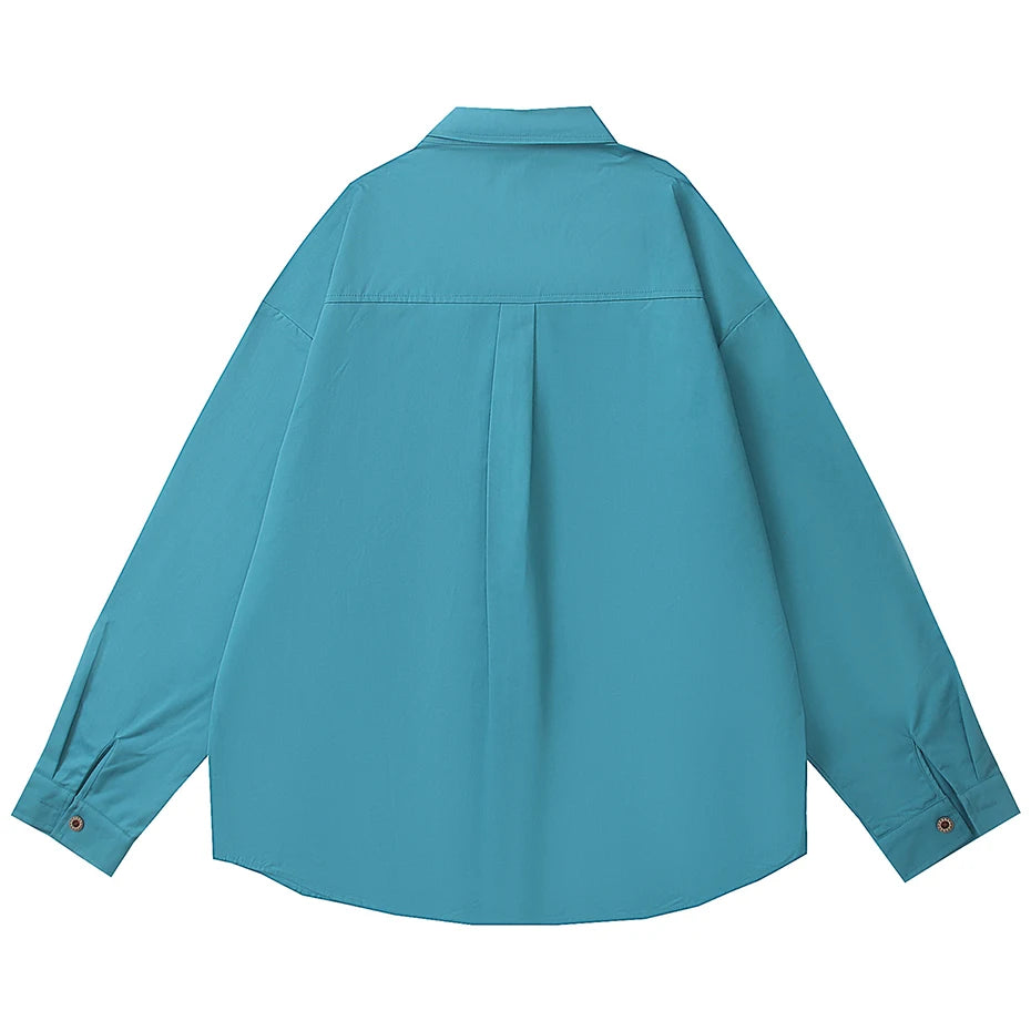 Cats Spliced Oversized Shirt — front view