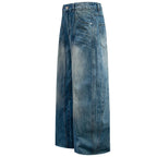 Y2K Blue Denim Baggy Jeans — front view