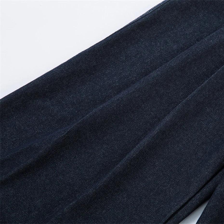 Pleated Denim Baggy Jeans — fit shot