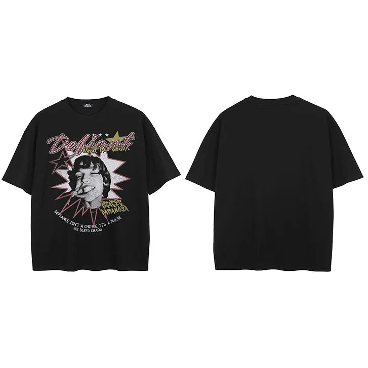 Retro Black Faded T-Shirt — side view