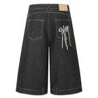 Wide Y2K Loose Denim Shorts — back view