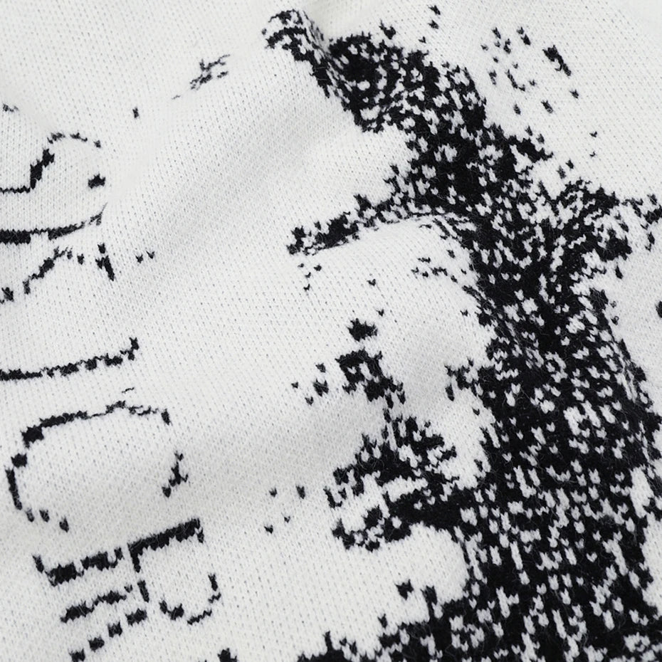 Y2K Vintage Knit Oversized Sweater — fit shot