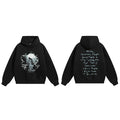 Print Retro Graphic Hoodie — fabric close-up