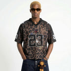 Y2K Leopard Graphic Oversized T-Shirt — back view