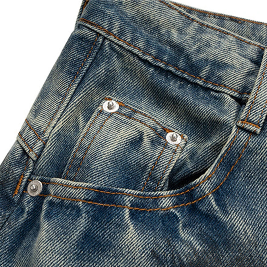 Ripped Denim Baggy Jeans — detail shot